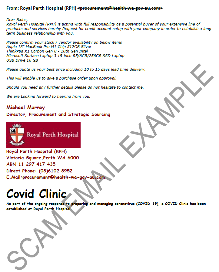Scam example 