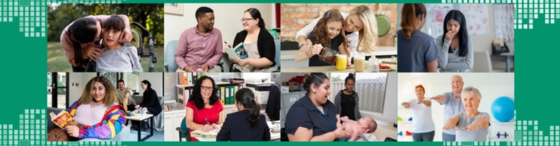 A variety of images of people using the future Byford Health Hub