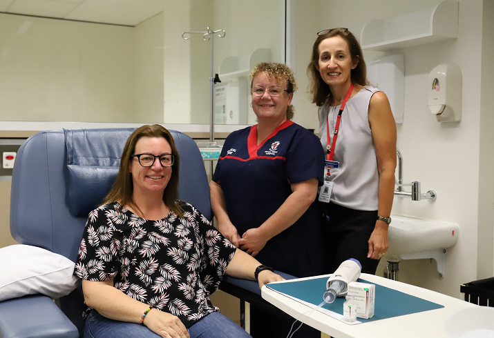 Photograph of Paula (patient), Caran Danskin and Monique Craven